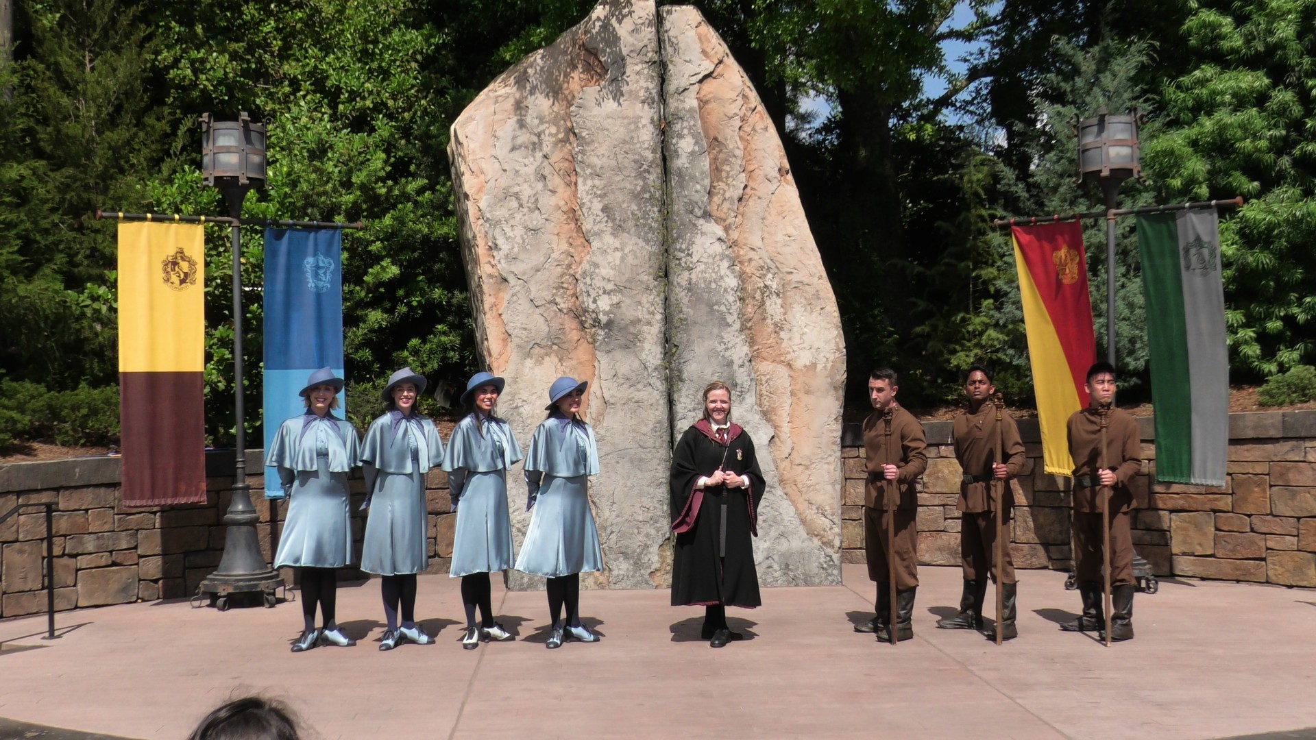 Performers at an outdoor show